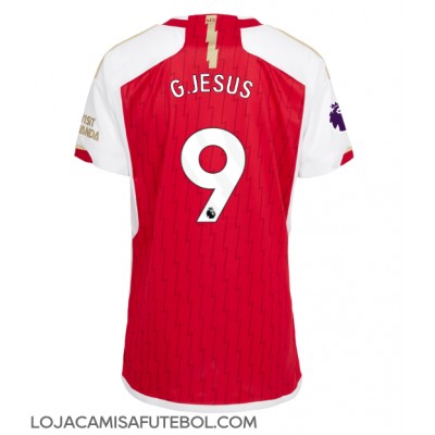 Camisa de Futebol Arsenal Gabriel Jesus #9 Equipamento Principal Mulheres 2023-24 Manga Curta
